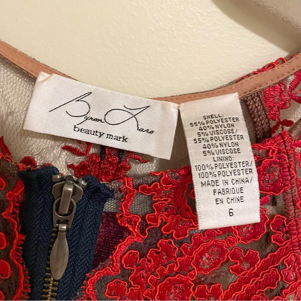 Byron Lars Winter Rose Dress Red Motif - Picture 14 of 16